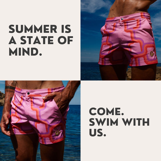 Sunset Rooftop Board Short In Pink Link