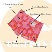 Sunset Rooftop Board Short In Pink Link