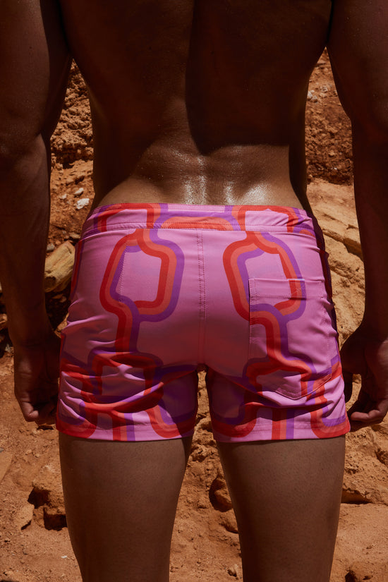Sunset Rooftop Board Short In Pink Link